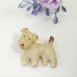 Vintage Paramount USA Celluloid Scottie Dog Moving Head Brooch 1940s 1950s